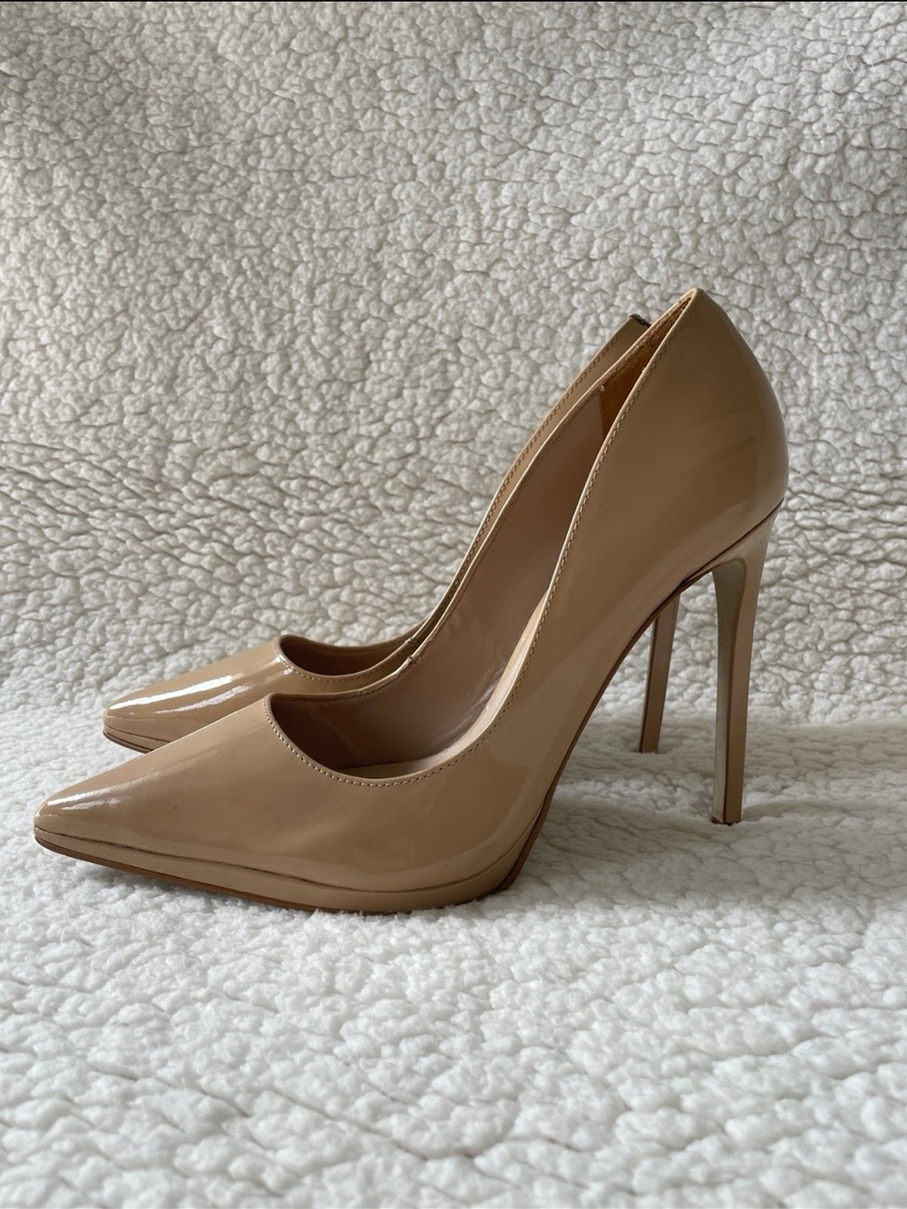 Steve Madden Patent Nude Pointed-Toe Stiletto Pumps